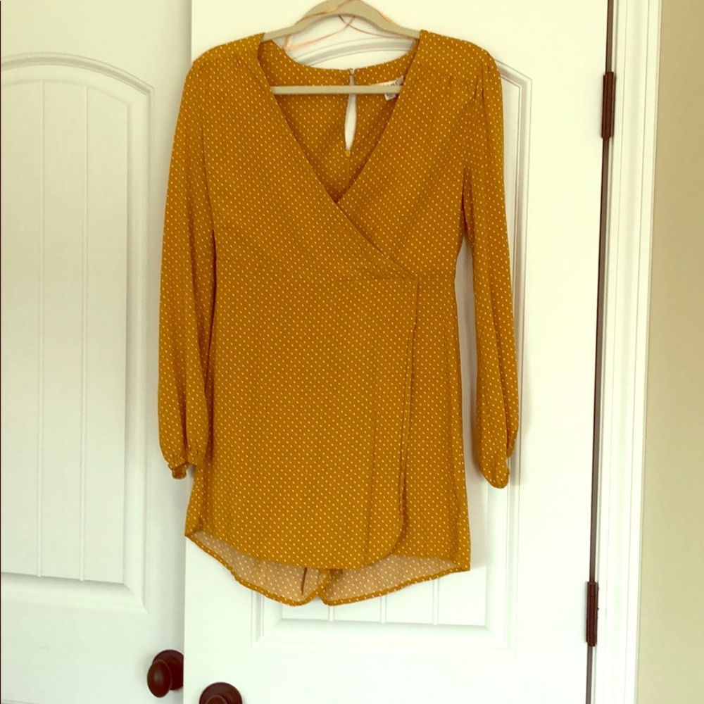 Polka dot Mustard Romper